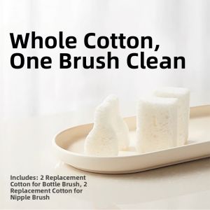 GNAUHBABY | Infant-Safe No-Dead-Corner Bottle Cleaning Brush Set