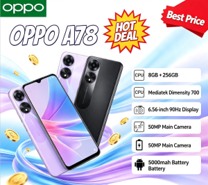 OPPO | 2026 Genuine Official OPPO A78 Unlocked Mobile Phone 6GB+128GB Dual SIM 6.5 Inch FHD+ Display MediaTek Helio G99 Chip Smooth Gam