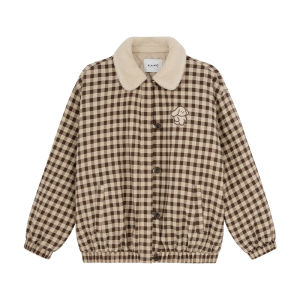 NIHAOKANONG | Áo Khoác Bông Cotton Thêu Cổ Len Cừu