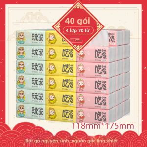 Botare | Khăn Giấy Vẽ Trẻ Em 70 Miếng 4 Lớp 40 Gói