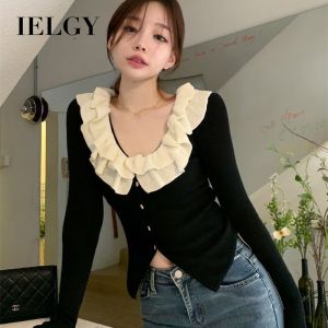 IELGY French Ruffled Elegant All-match Knitted Cardigan Women