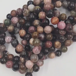 ทัวร์มาลีน Tourmaline ลูกปัดทัวร์มาลีนธรรมชาติ สร้อยข้อมือหินทัวร์มาลีนแท้ หินแห่งความสุข