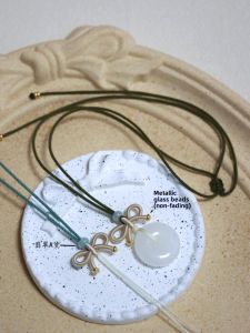 Gold Honeycomb Rope Butterfly Knot Pendant Necklace Handmade Woven Chinese Style Safety Clasp Fashion Jewelry Accessories