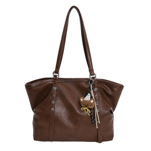 LUSUO | Spacious Tote Bag Black Cross-body and Shoulder Bag