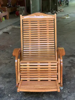 Ghế lười gỗ hương đá 3 dây rộng 85