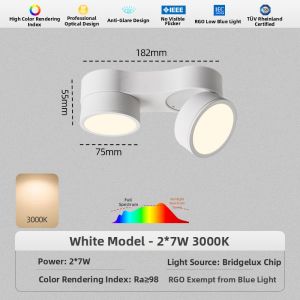 DENGFU | Ultra-thin Adjustable LED Ceiling Downlight Dual-beam Diffusion