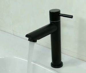 Lavatory Faucet Stainless 304 Black Bathroom Gripo Wash Basin Faucet Single Cold Palanggana Gripo Sa Banyo Grepo Stainless Faucet Sink Stainless Steel Heavy Duty