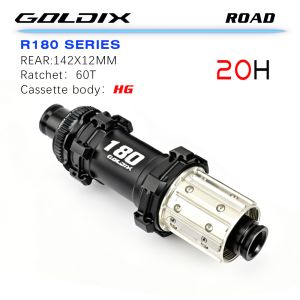 GOLDIX | 2026 New GOLDIX R180 ROAD Hub Center Lock Disc Brake 20/24Hole Ratchet 60T Thru Road Gravel Bike Hub for Shimano SRAM
