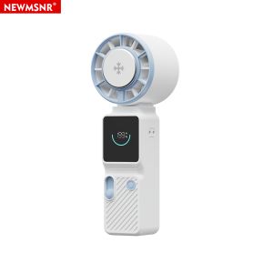 NEWMSNR Handheld Fan Portable Mini Fan 199 Speed Stepless Adjustment Rechargeable USB Personal Fan with Digital Display & Cold Compress Air Conditioner Fan for Outdoor Travel