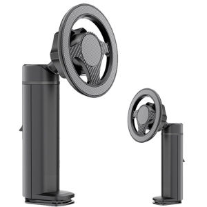 Magnetic Airplane Phone Holder for Car Back Seat 360° Rotation Travel Desk Phone Mount Adjustable Stand for Magsafe