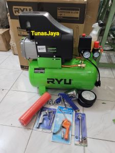 Paket(4in1)Kompresor RYU 1HP RCP100-1+Selang 10M+SpraygunF75