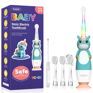 Kids Electric Toothbrush Equipped with 4 Replacement Brush Heads AAA Battery Powered(Not included in the package)