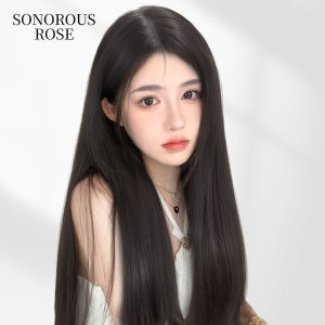 Wig Womens Long Hair Real Hair Full Real Hair Minimalist Fashion Medium Black Long Straight Nature Delivery Needle Lace Full-Head Wig Type