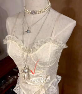 NANA Style Saturn Flying Saucer Diamond Pearl Necklace Womens Unique Three-dimensional Planet Chain Fashion Jewelry Accessory