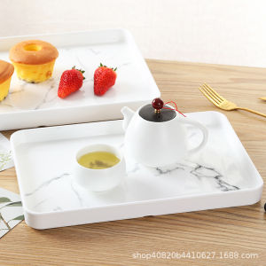 White Plastic Tray For Storing Tea Cups and Trays