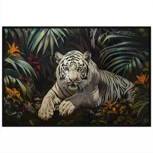 Tranh treo tường tranh dán tường Canvas bạch hổ tranh decor phong cách hiện đại màu sơn dầu. CGI-319