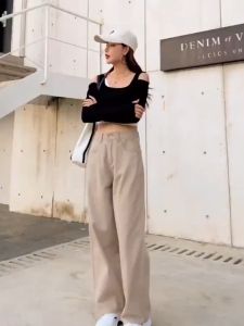 Highwaist Kulot Jeans Wanita Korea Loose - Loose Jeans Wanita Kekinian - Celana Panjang Wanita Loose Model Korea