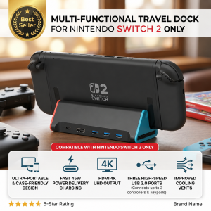 Ipega | For Switch 2 Docking Station & Hub HDMI TV Converter 4K 60Hz with Fast Charging Switch Adapter & Gaming Accessory