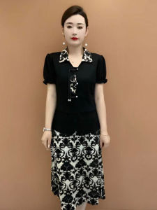 ใหม่สไตล์จีน Spliced ลำลอง ความยาวปานกลาง เดรส พรางหุ่น แฟชั่น ฤดูร้อน เสื้อผ้าแม่ใหม่ หลวม ประเภท เสื้อสวม ชิ้นเดียว