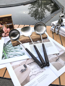 chockmen | Stainless Steel Black Wood Cooking Set