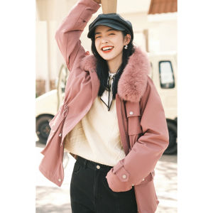 SEIFINI | Winter Hooded Fox Fur Trim Mid-length Parka