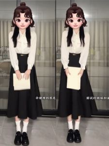 White Bow Tie Shirt Womens Formal Wear Autumn Recruitment Public Examination Teaching Resources Interview Skirt Set