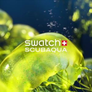 Swatch Scubaqua Egg Yolk SSCU09J100 Yellow Silicone Strap Watch