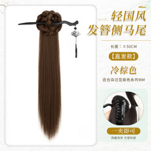 New Chinese Style Hair Extensions Womens Side Tail Fake Braids Qipao Style Hair Tails Hairpieces Increase Hair Volume