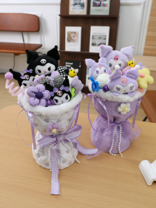 Handmade Birthday Gift for Girls Creative DIY Kurokos Girl Doll Flower Bouquet Cute Romantic House Brand Girls Companion Souvenir