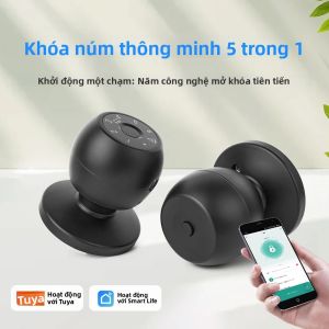 Khóa Điện Tử Thông Minh 5 Trong 1 Tuya - Mở Khóa Bằng Vân Tay Mật Khẩu Thẻ IC Chìa Khóa Thông Minh Với Ứng Dụng Smart Life Tự Động Hóa Nhà Cửa