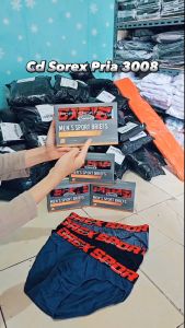 Celana Dalam Pria Dewasa Sorex M 3008 Karet Boxer | Cd Cowok Bahan Katun isi 3 pcs