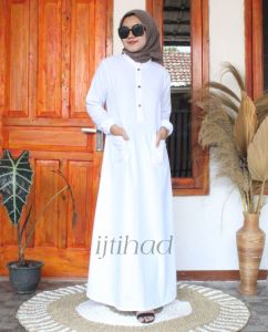Gamis FARYAL Rempel kerah Brand IJTIHAD bahan TOYOBO Fodu HQ
