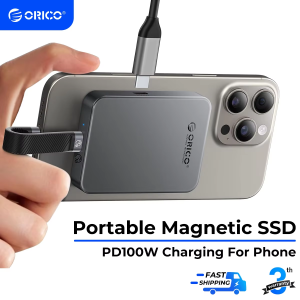 ORICO 1TB Magnetic SSD PD100W Charging 4K ProRes HDR 1000MB/s USB 3.2 Portable External Drive for iPhone 16/15 Laptops