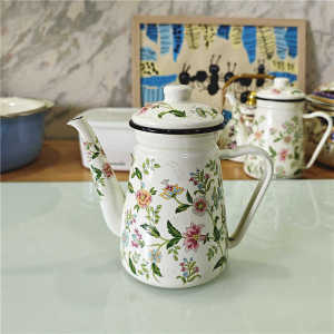 [Flaw] Thickened Enamel 1.1L Enamel Pot Coffee Pot Oil Pot Water Kettle Enamel Pot Milk Tea Pot Hand Wash Pot