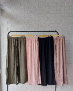 Celana Kulot Rayon Wanita uniqlo Loose Cullote Pants Homewear