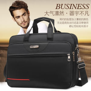 Business Oxford Cloth Waterproof Mens Shoulder Crossbody Bag Laptop Bag Handbag for Travel Casual Pure Color Zipper Buckle
