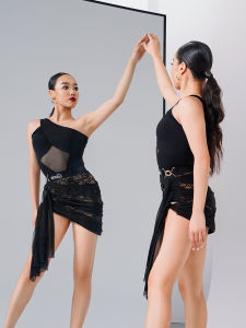 Áo Lưới Ren Cổ Chéo Gloriadance Áo Tập Thể Dục Mùa Hè Mới Cho Nữ Quần Xòe Eo Áo Biểu Diễn Khiêu Vũ Latin