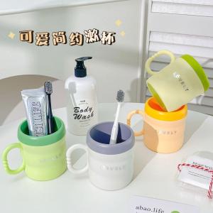 Bộ Cốc Đựng Bàn Chải Đánh Răng Bằng Nhựa Dày Chống Rơi Bền Bỉ Phong Cách Bắc Âu Cốc Đựng Nước Hoa Miệng Tre Cho Cặp Đôi Sinh Viên