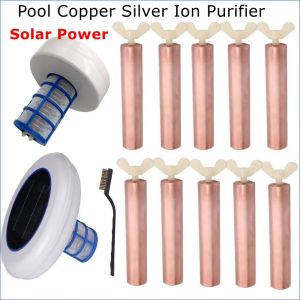 2/1PC Solar Powered Pool Ionizer Purifier Copper Silver Ion Algae Cleaning Equipment Outdoor Swimming Pools Tub Water Purifier