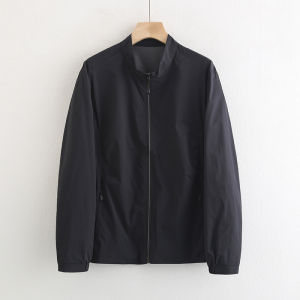 Huiyige Men Long Sleeve Sunscreen Coat Thin Coat K-style Loose Casual Stand-up Collar Jacket Lightweight Sun Protection Clothing
