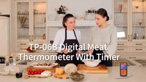 ThermoPro TP-06B Digital Kitchen Food Thermometer Single Probe with Timer/Temperature Alarm for Smoker BBQ Meat Cooking