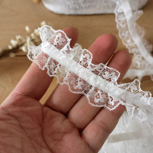 ผ้าคาดผมลายลูกไม้สีขาวระดับไฮเอนด์ 2 ชั้น ยางยืด ตกแต่งเสื้อผ้าเด็ก DIY ทำมือ ผ้าอุปกรณ์ตกแต่ง ผ้าอัดยืด