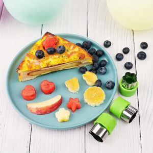 9-teiliges rostfreies Stahl-Ausstechformen-Set mit Gemüse- und Obstschneidern Mini-Kuchenpresse Backzubehör für Kinder