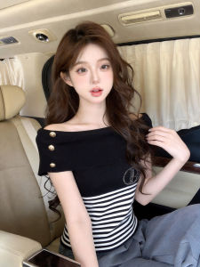 GUZILIAN | Đồ Len Một Vai Sọc Elegance