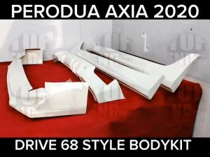 PERODUA AXIA 2019-2020 G SPEC FACELIFT DRIVE 68 STYLE FULLSET BODYKIT (D6868) ABS BUMPER SKIRT LIP CAR BODYKIT