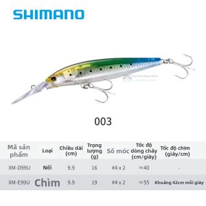 SHIMANO | Mồi Nhử Cá Sinking Minnow Đổ Bánh Xa