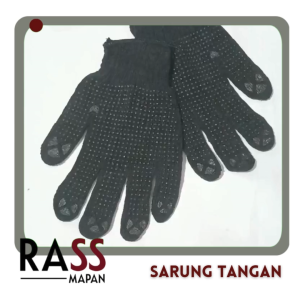 Sarung Tangan Safety Tukang Proyek Kerja Bintik Dotting Hitam Matahari