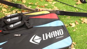 V Club Archery LWANO Recurve Canvas Bow Bag - Multiple Pockets - Velcro Strap Handle Grip Hand-Carry
