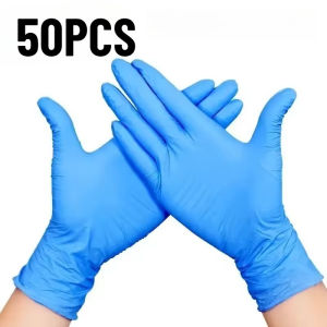20/50/100PCS Disposable Blue Nitrile Gloves Cleaning Gloves Suitable For Gardening Work Baking Bread Kitchen Cleaning Tools
