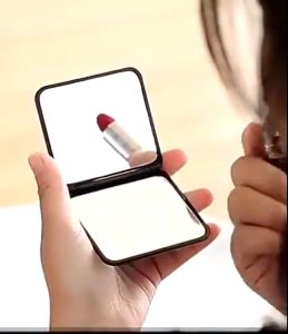 Kaca Make Up Mini Cermin Lipat 2 Sisi Persegi Polos Portable Kaca Risa Travel Size
